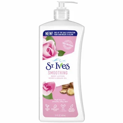 لوسیون بدن گل رز و روغن آرگان سینت ایوز St Ives Smoothing